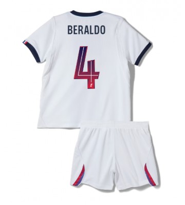 Paris Saint-Germain Lucas Beraldo #4 Udebanetrøje Børn 2026-27 Kortærmet (+ Korte bukser)